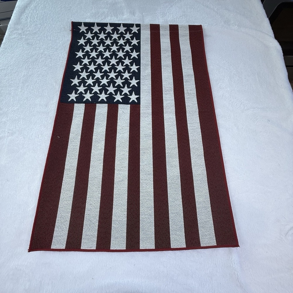 Manual Woodworkers USA American Flag Tapestry Wall Hanging 17x25 Stars Stripes